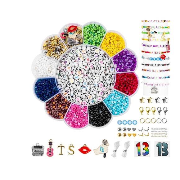 Friendship Bracelet Kit for TS ERAS Tour, 30 Colors 3mm Glass Beads MIXED UP - Picture 1 of 9
